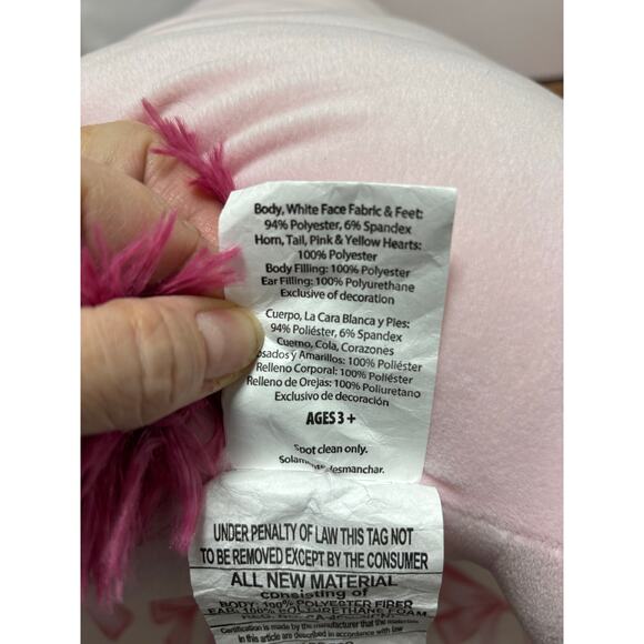 Members Mark 36” pale pink super soft unicorn body style pillow euc - Picture 7 of 12